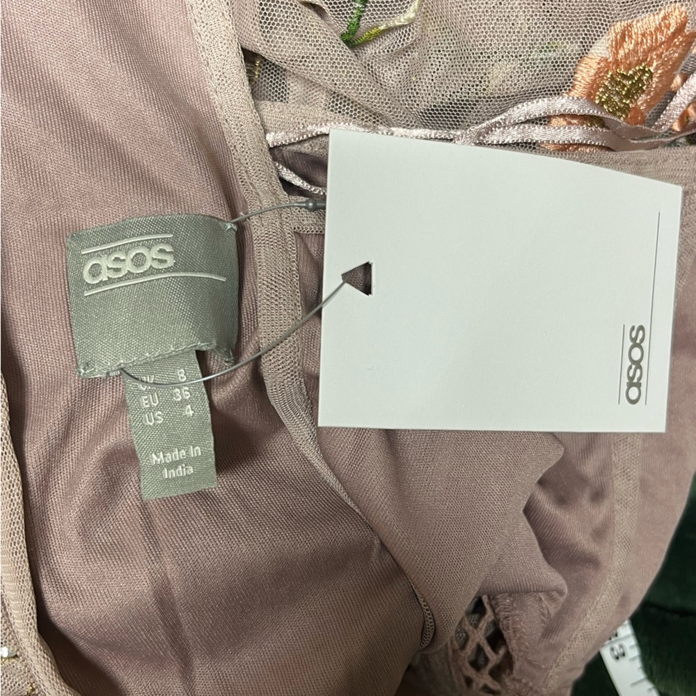 ASOS Floral Embroidered Maxi Dress in Pink and Green - Picture 5 of 9